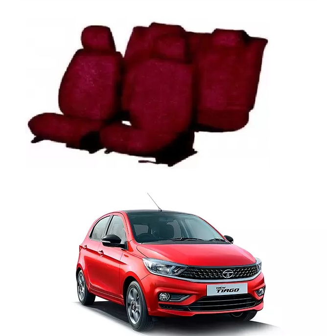 Cotton Car Seat Cover For Tata Tiago (Maroon)