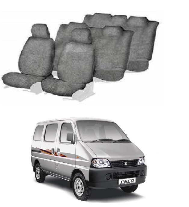 Cotton Car Seat Cover For Maruti Eeco (7-seater)-Grey