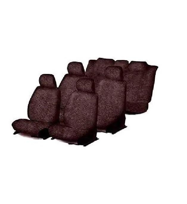 Cotton Car Seat Cover For Maruti Eeco (7-seater)-Coffee