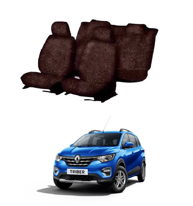 Cotton Car Seat Cover For Renault Triber (Coffee)
