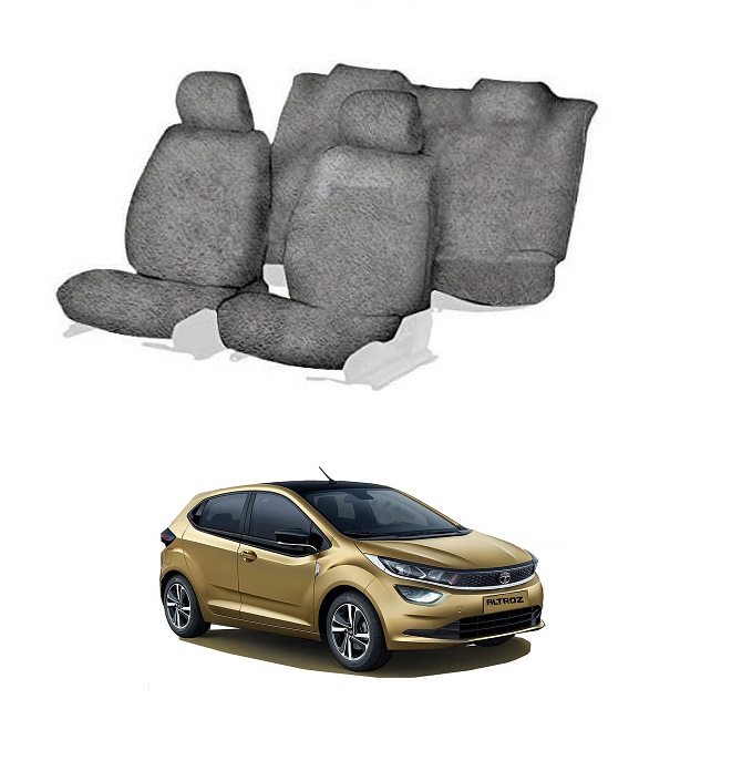 Cotton Car Seat Cover For Tata Altroz (Grey)