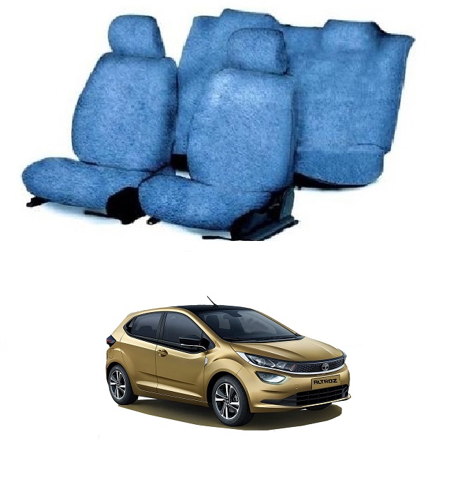 Cotton Car Seat Cover For Tata Altroz (Blue)
