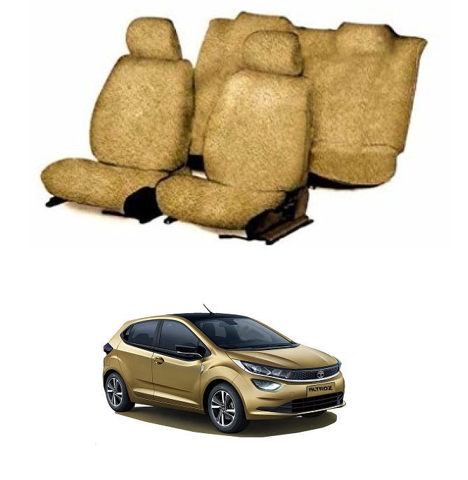 Cotton Car Seat Cover For Tata Altroz (Beige)