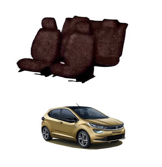 Cotton Car Seat Cover For Tata Altroz (Coffee)