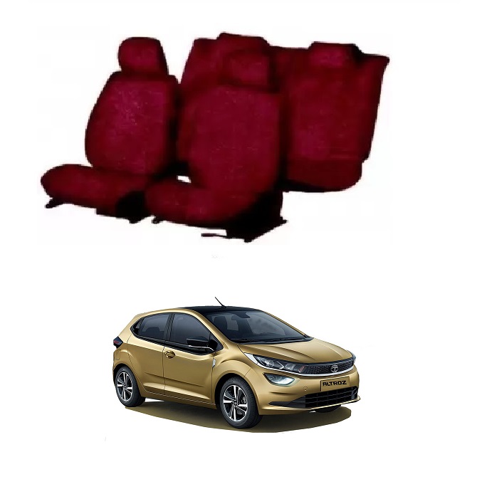 Cotton Car Seat Cover For Tata Altroz (Maroon)