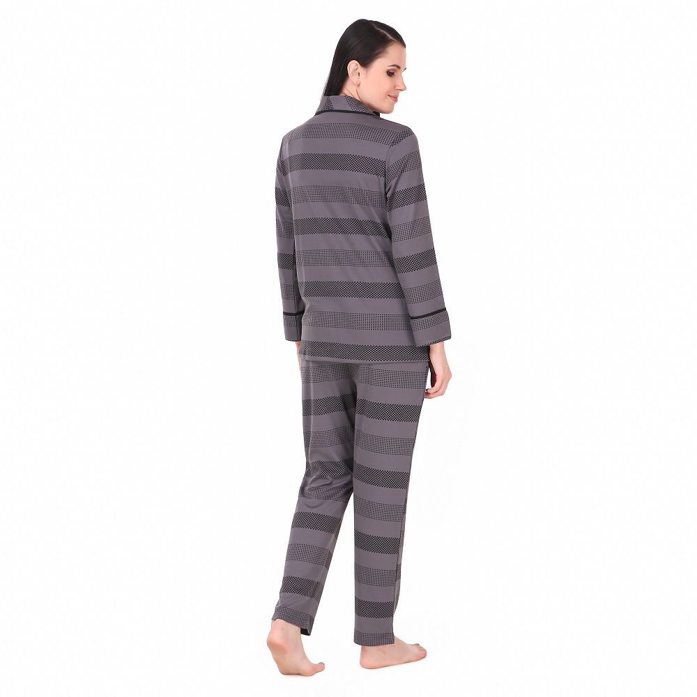 Cotton strip Printed Night Suit for Women's
