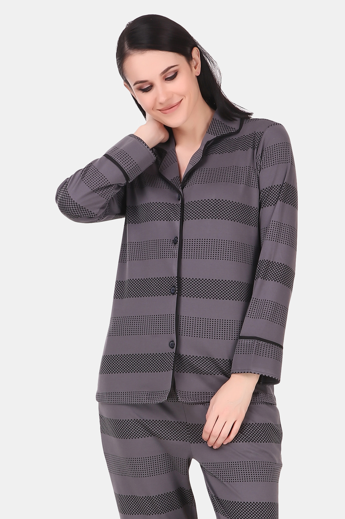 Cotton strip Printed Night Suit for Women's