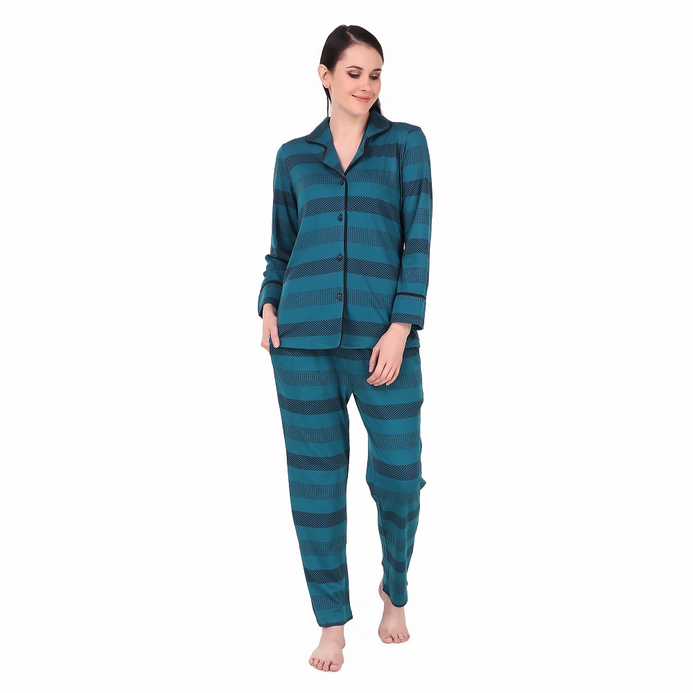 Cotton stripped Printed Night Suit for Women's