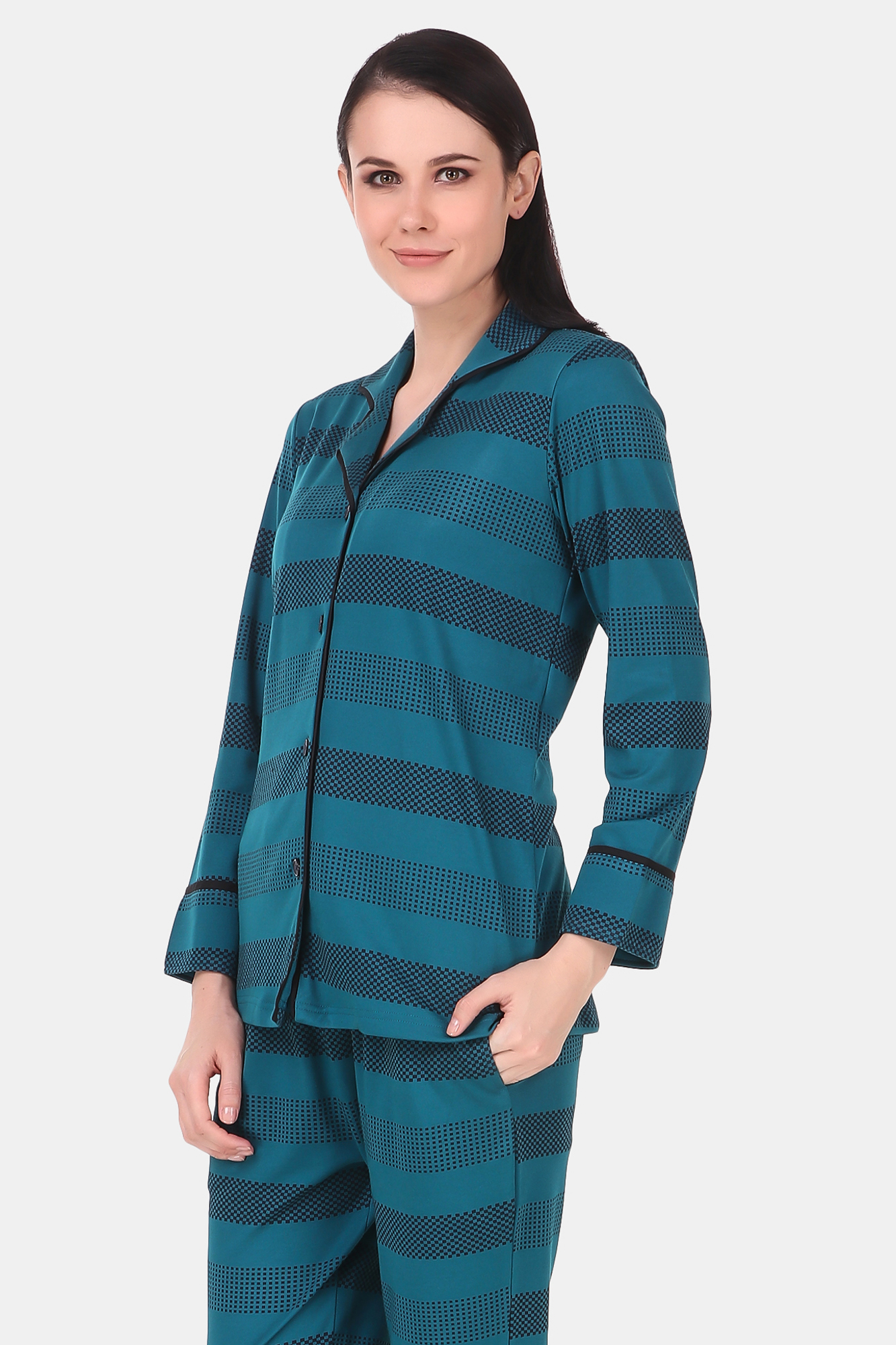 Cotton stripped Printed Night Suit for Women's