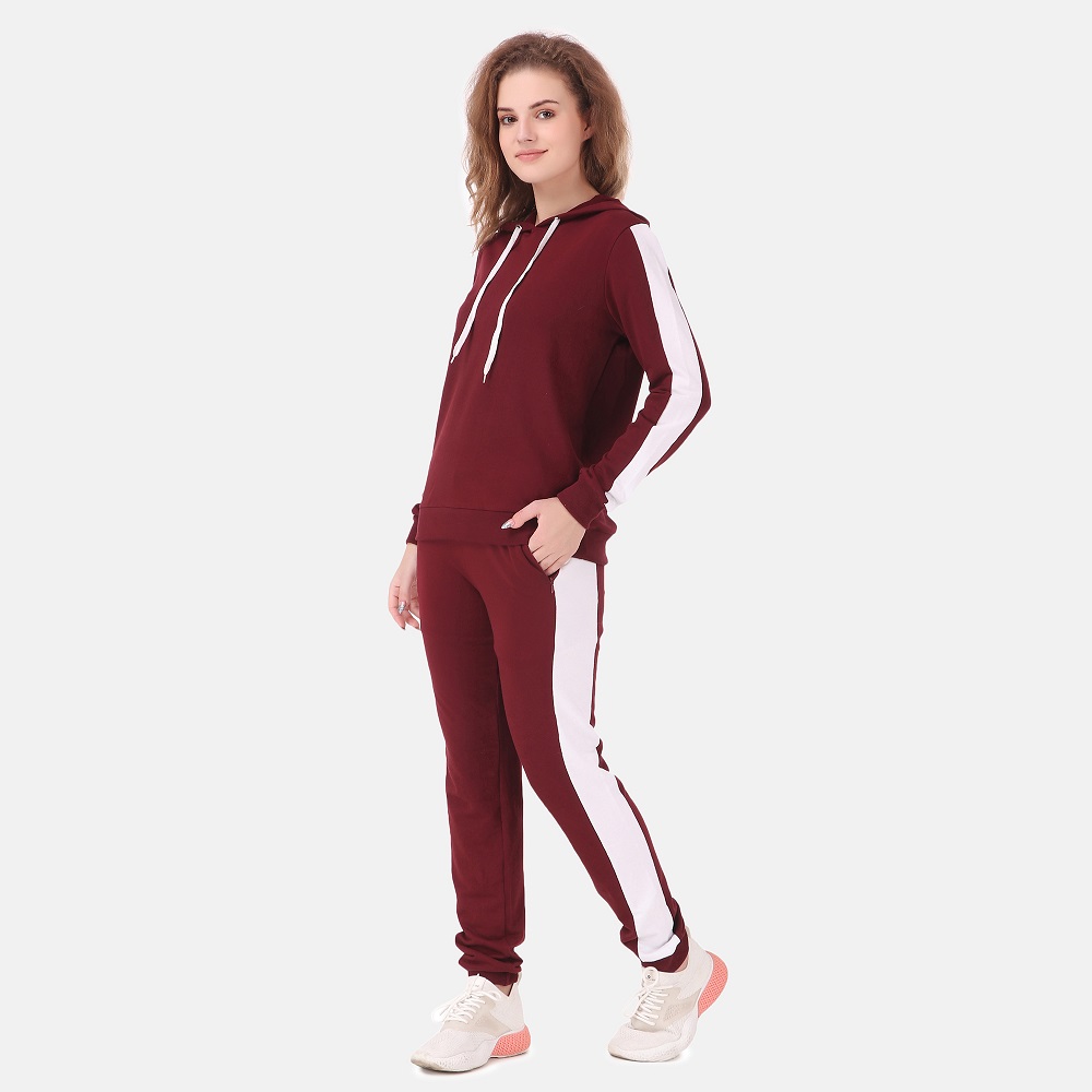 Maroon with Strip track suit for Women's / Girls
