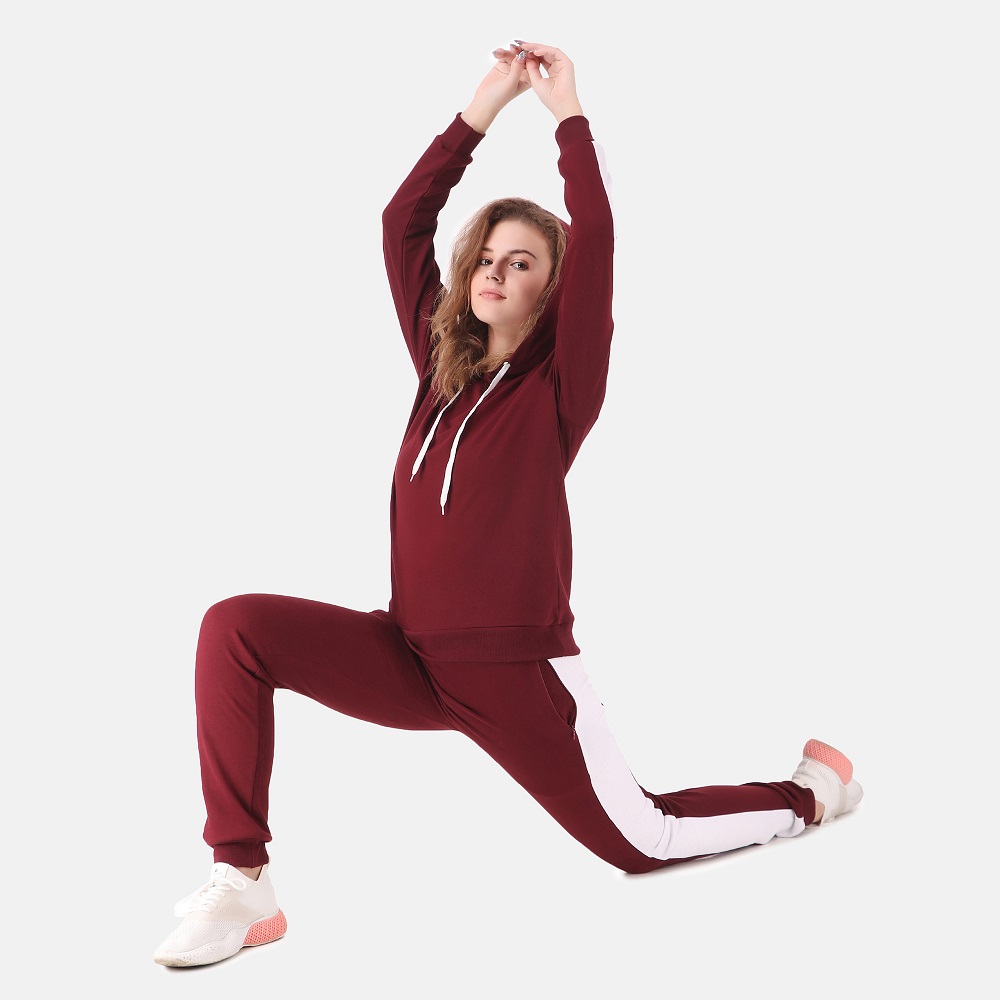 Maroon with Strip track suit for Women's / Girls
