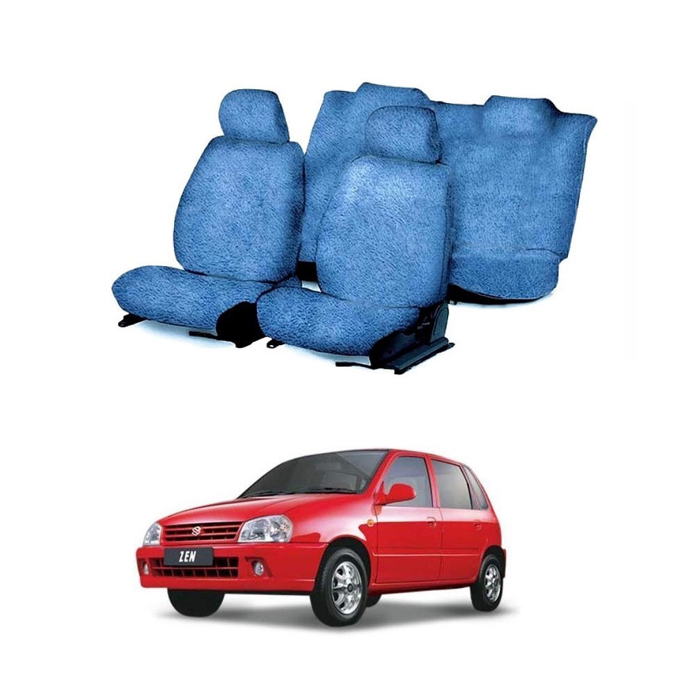 Cotton Car Seat Cover For Maruti Zen (Blue)