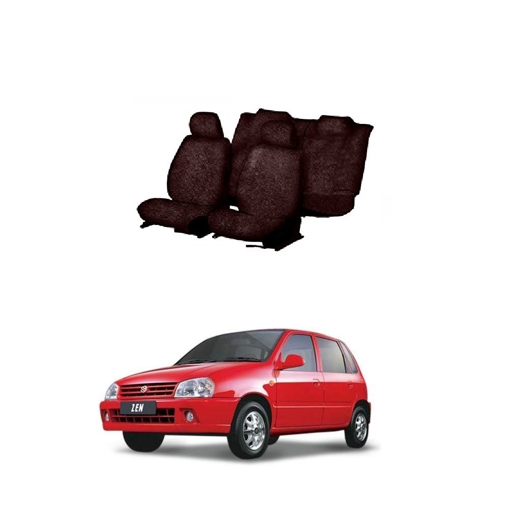 Cotton Car Seat Cover For Maruti Zen (Coffee)