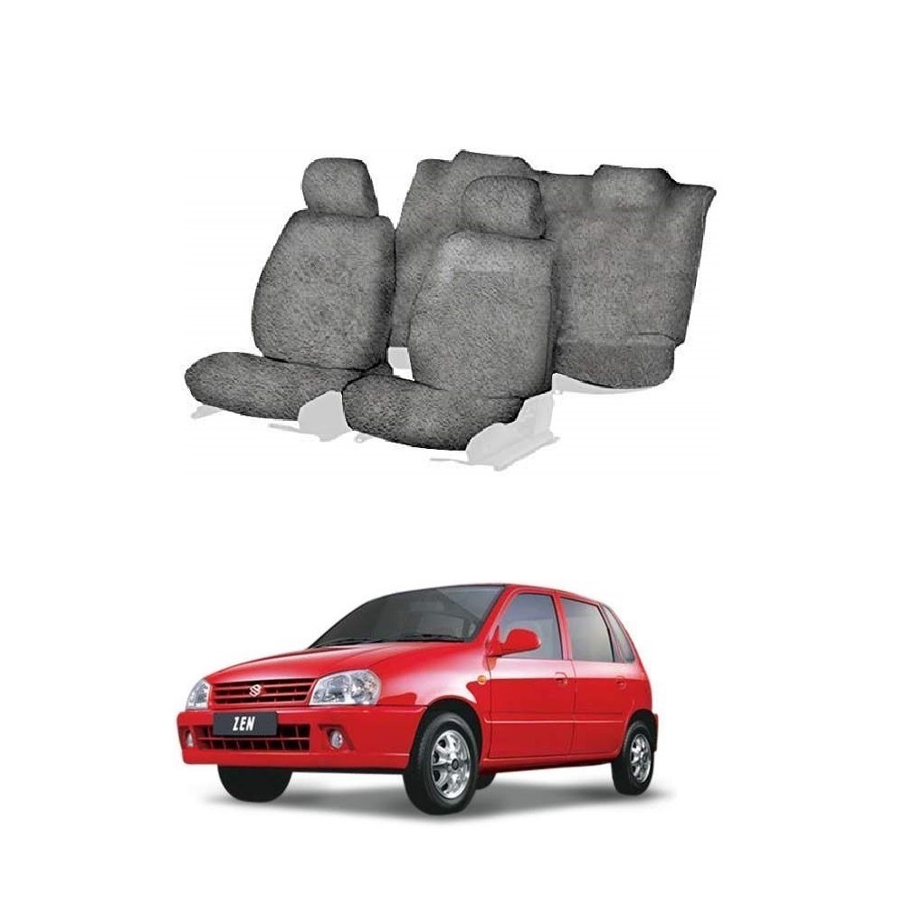 Cotton Car Seat Cover For Maruti Zen (Grey)